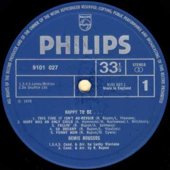 LP Demis Roussos: Happy To Be...