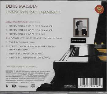 CD Denis Matsuev: Unknown Rachmaninoff