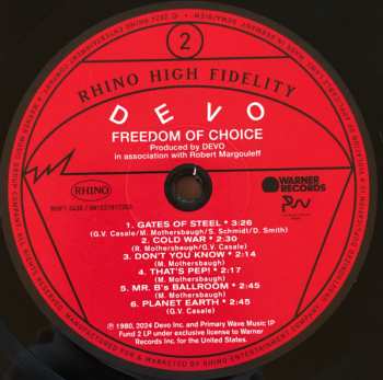 LP Devo: Freedom Of Choice LTD