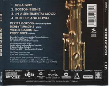 CD Dexter Gordon: L.T.D. Live At The Left Bank