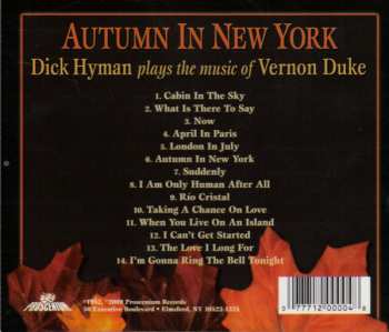 CD Dick Hyman: Autumn In New York