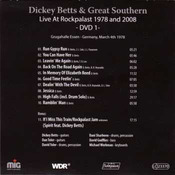 4CD/DVD Dickey Betts & Great Southern: Live At Rockpalast 1978 And 2008
