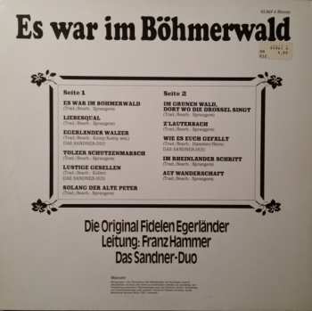 LP Die Original Fidelen Egerländer: Es War Im Böhmerwald