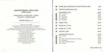 CD Dimitar Nenov: Piano Music (Miniatures ⋅ Etudes Nos. 1 And 2 ⋅ Toccata ⋅ Cinema Suite) 