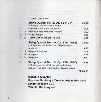 4CD Dmitri Shostakovich: String Quartets 1 - 13 