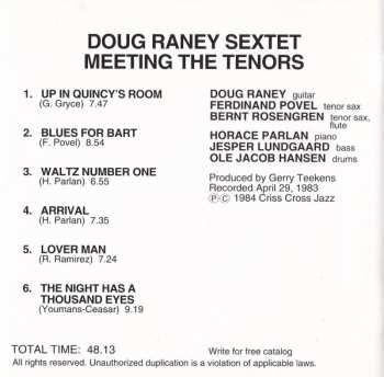 CD Doug Raney Sextet: Meeting The Tenors