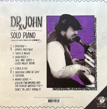 LP Dr. John: Solo Piano/Live in New Orleans 1984 CLR | LTD