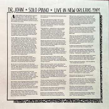 LP Dr. John: Solo Piano/Live in New Orleans 1984 CLR | LTD