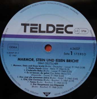 LP Drafi Deutscher: Marmor, Stein Und Eisen Bricht