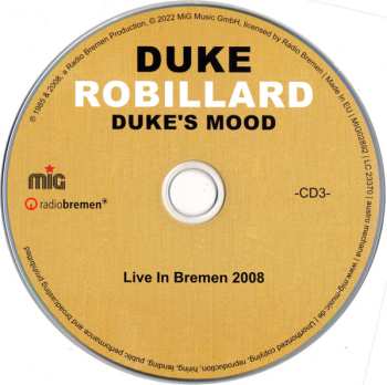 3CD Duke Robillard: Duke's Mood - Live In Bremen 1985 & 2008