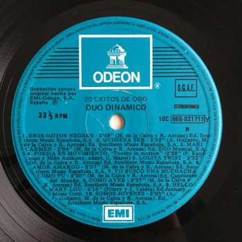 LP Dúo Dinámico: 20 Exitos De Oro