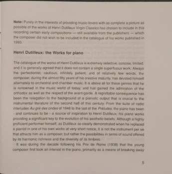 CD Henri Dutilleux: L'Oeuvre Pour Piano