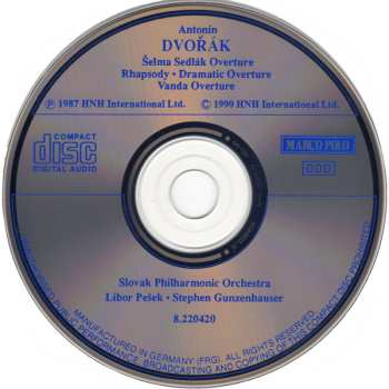 CD Antonín Dvořák: Rhapsody Op. 14 • Overtures