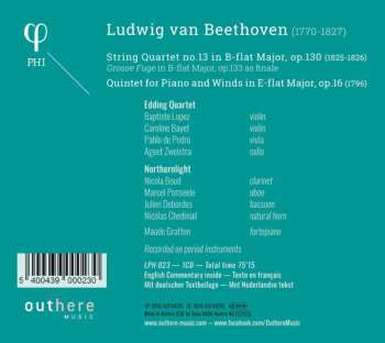 CD Ludwig van Beethoven: String Quartet No. 13, Op. 130; Grosse Fugue, Op. 133; Quintet For Piano And Winds, Op. 16