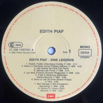 LP Edith Piaf: Eine Legende