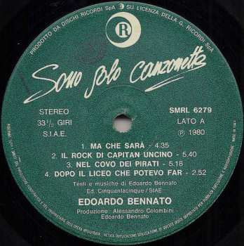 LP Edoardo Bennato: Sono Solo Canzonette