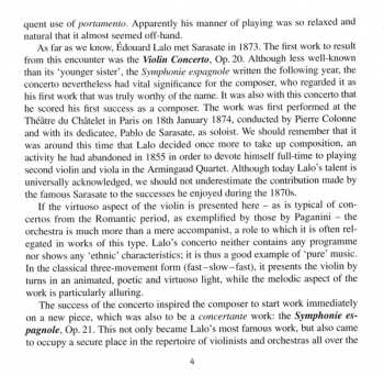CD Édouard Lalo: Symphonie Espagnole 🞄 Violin Concerto 🞄 Fantaisie Norvégienne