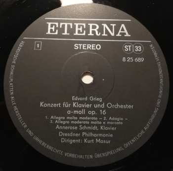 LP Edvard Grieg: Klavierkonzert A-Moll Op. 16 / Konzerstück F-Moll Op. 79