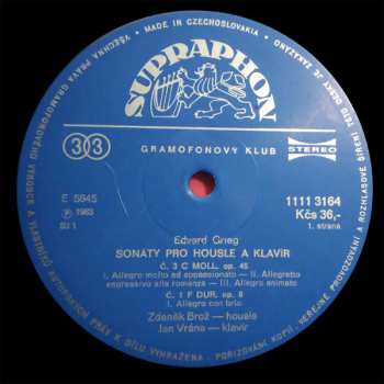 LP Edvard Grieg: Complete Sonatas For Violin And Piano