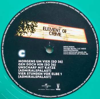 2LP Element Of Crime:  Wenn Es Dunkel Und Kalt Wird In Berlin (Ein Film Von Charly Hübner)  (Original Soundtrack) CLR | LTD