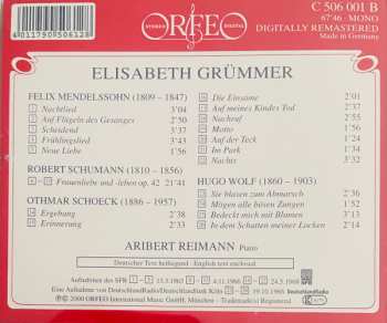 CD Elisabeth Grümmer: Mendelssohn, Schumann, Schoeck, Wolf