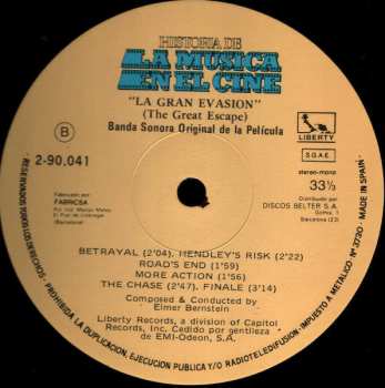 LP Elmer Bernstein: La Gran Evasion (The Great Escape) Banda Sonora Original De La Película