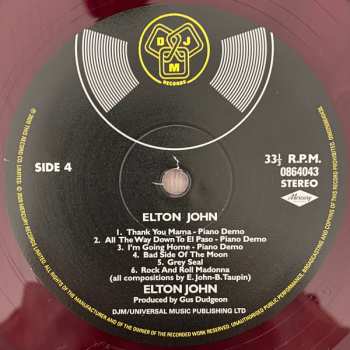 2LP Elton John: Elton John CLR | LTD