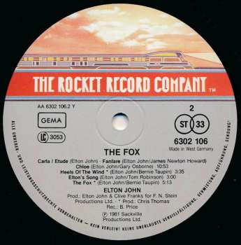 LP Elton John: The Fox