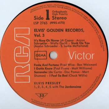 LP Elvis Presley: Elvis' Golden Records Volume 3