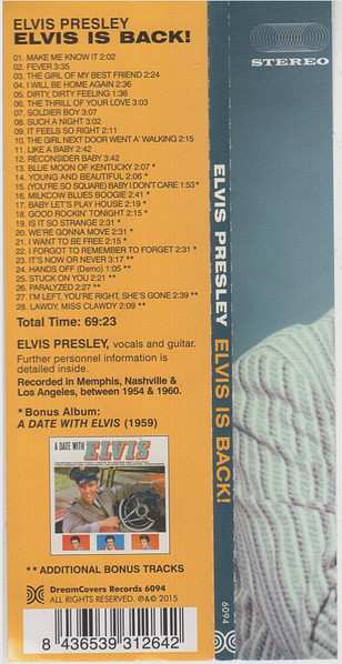 CD Elvis Presley: Elvis Is Back! + A Date With Elvis LTD