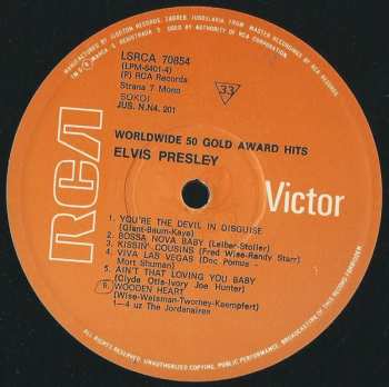 4LP/Box Set Elvis Presley: Worldwide 50 Gold Award Hits
