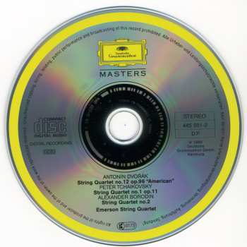 CD Emerson String Quartet: Dvořák: "American" Quartet; Tchaikovsky: Quartet #1; Borodin: Quartet #2