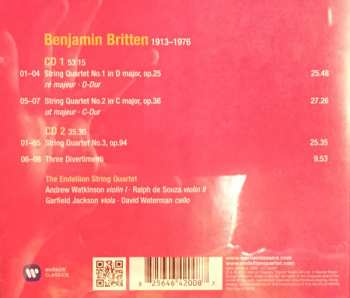 2CD Endellion String Quartet: Britten String Quartest 1-3 - 3 Divertimenti