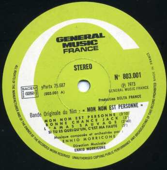 LP Ennio Morricone: Mon Nom Est Personne (Bande Originale Du Film)