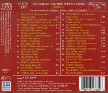 CD Enrico Caruso: The Complete Recordings, Volume 1