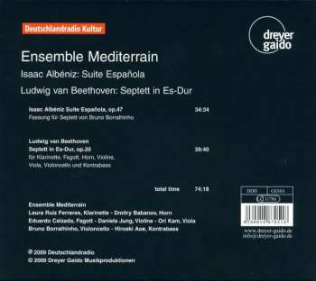 CD Bruno Borralhinho: Ensemble Mediterrain: Albeniz: Suite Espanola op. 47 (Fassung für Septett von Bruno Borralhinho); Beethoven: Septett op. 20 