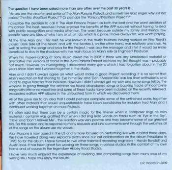 CD Eric Woolfson: Eric Woolfson Sings The Alan Parsons Project That Never Was