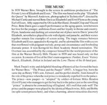 CD Erich Wolfgang Korngold: Elizabeth And Essex (The Classic Film Scores Of Erich Wolfgang Korngold)