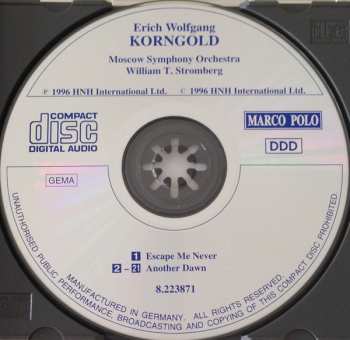 CD Erich Wolfgang Korngold: Another Dawn / Escape Me Never