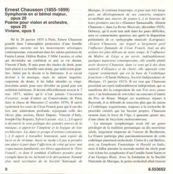 CD Ernest Chausson: Symphony In B Flat Major • Poème • Viviane