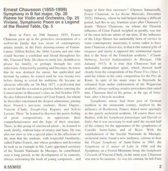 CD Ernest Chausson: Symphony In B Flat Major • Poème • Viviane