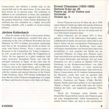 CD Ernest Chausson: Symphony In B Flat Major • Poème • Viviane