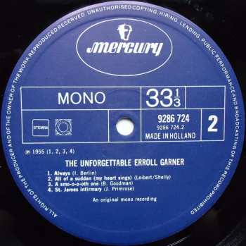 2LP Erroll Garner: The Unforgettable Erroll Garner