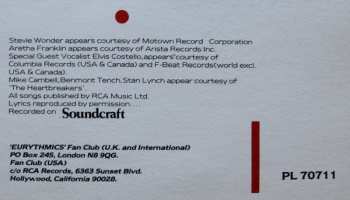 LP Eurythmics: Be Yourself Tonight