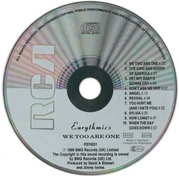 CD Eurythmics: We Too Are One