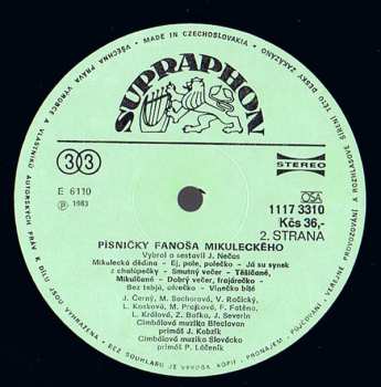 LP Fanoš Mikulecký: Písničky Fanoša Mikuleckého