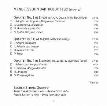 SACD Felix Mendelssohn-Bartholdy: Quartets No.1 In E Flat Major & No.4 In E Minor