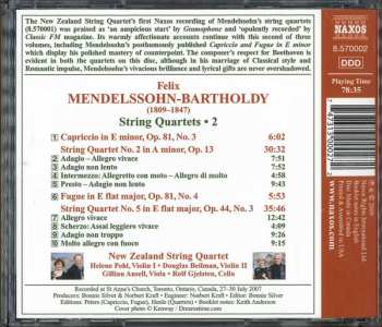 CD Felix Mendelssohn-Bartholdy: String Quartets 2 Nos. 2 And 5