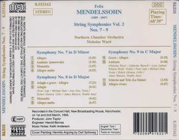 CD Felix Mendelssohn-Bartholdy: String Symphonies Vol. 2 Nos. 7 - 9