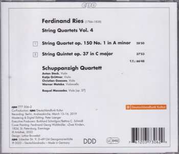 CD Ferdinand Ries: String Quartets Vol. 4